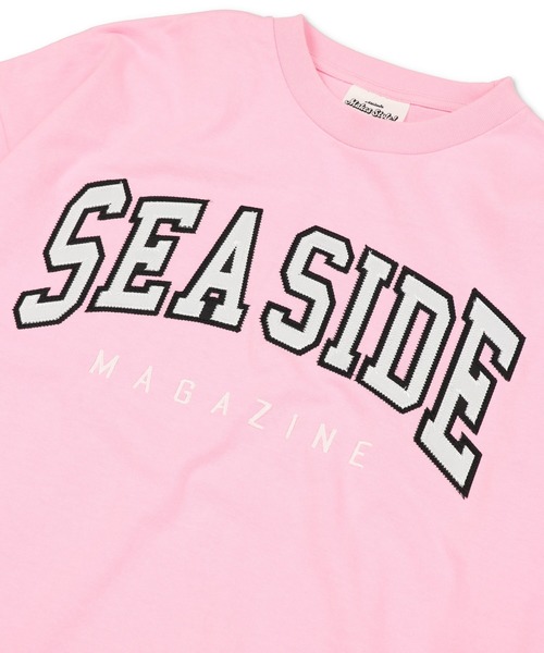 SPINNS(スピンズ)の「【ビッグシルエット】SEASIDEカレッジロゴTシャツ(Tシャツ/カットソー・メンズ・ホワイト/ピンク/グリーン/ダークブルー/スミクロ/オレンジ・ONESIZE)」の17枚目の写真