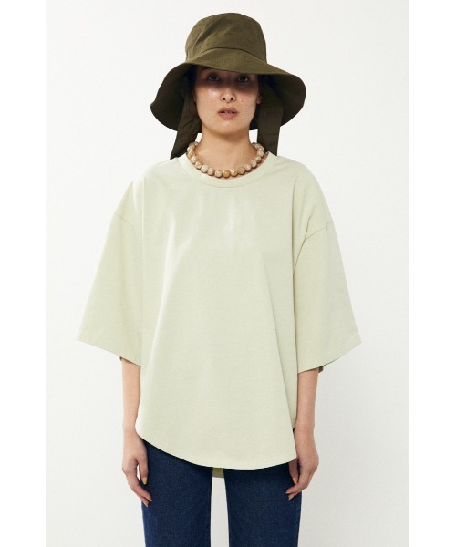BLACK BY MOUSSY(ブラックバイマウジー)の「wide sleeve t-shirt(ワイドスリーブTシャツ)(Tシャツ/カットソー・レディース・ホワイト/ベージュ/ライトグリーン/レッド/ブラック・FREE)」の6枚目の写真