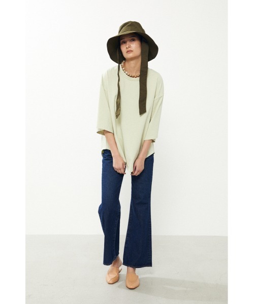 BLACK BY MOUSSY(ブラックバイマウジー)の「wide sleeve t-shirt(ワイドスリーブTシャツ)(Tシャツ/カットソー・レディース・ホワイト/ベージュ/ライトグリーン/レッド/ブラック・FREE)」の7枚目の写真