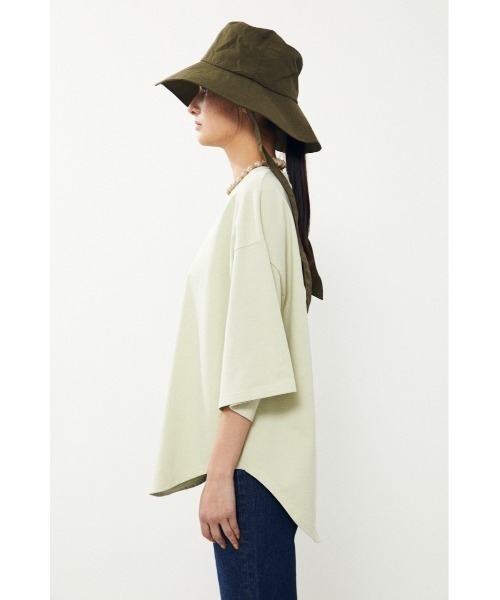 BLACK BY MOUSSY(ブラックバイマウジー)の「wide sleeve t-shirt(ワイドスリーブTシャツ)(Tシャツ/カットソー・レディース・ホワイト/ベージュ/ライトグリーン/レッド/ブラック・FREE)」の9枚目の写真