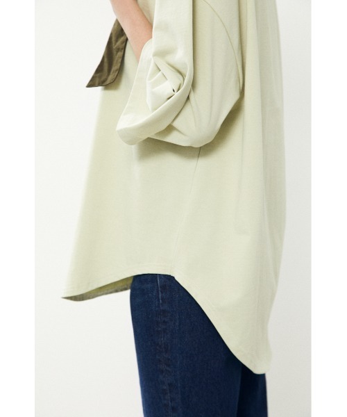 BLACK BY MOUSSY(ブラックバイマウジー)の「wide sleeve t-shirt(ワイドスリーブTシャツ)(Tシャツ/カットソー・レディース・ホワイト/ベージュ/ライトグリーン/レッド/ブラック・FREE)」の12枚目の写真