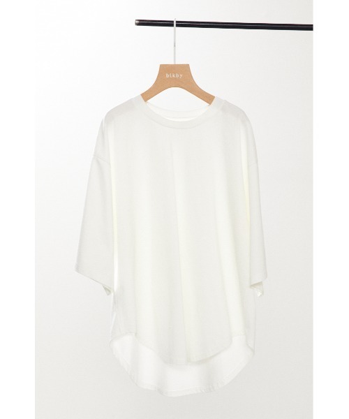 BLACK BY MOUSSY(ブラックバイマウジー)の「wide sleeve t-shirt(ワイドスリーブTシャツ)(Tシャツ/カットソー・レディース・ホワイト/ベージュ/ライトグリーン/レッド/ブラック・FREE)」の19枚目の写真