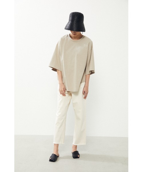 BLACK BY MOUSSY(ブラックバイマウジー)の「wide sleeve t-shirt(ワイドスリーブTシャツ)(Tシャツ/カットソー・レディース・ホワイト/ベージュ/ライトグリーン/レッド/ブラック・FREE)」の20枚目の写真
