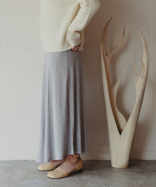 Kari & lili(カウリアンドリィリィ)の「easy skirt(スカート・レディース・ピンク/ライトグレー・FREE)」の3枚目の写真