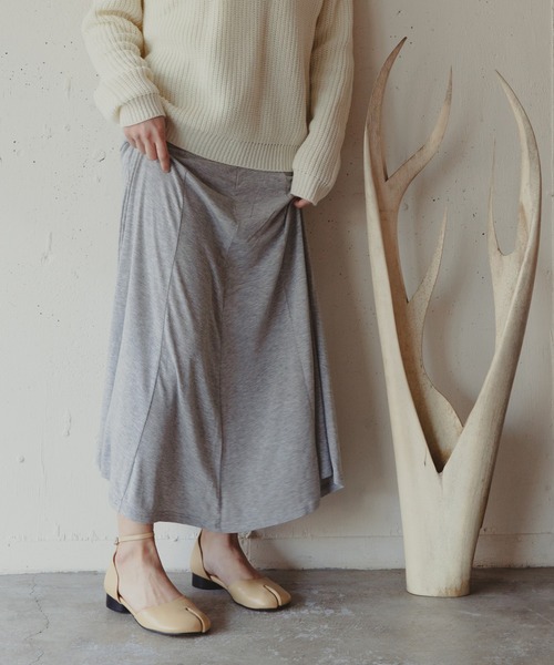 Kari & lili(カウリアンドリィリィ)の「easy skirt(スカート・レディース・ピンク/ライトグレー・FREE)」の4枚目の写真