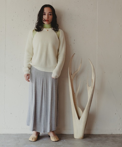 Kari & lili(カウリアンドリィリィ)の「easy skirt(スカート・レディース・ピンク/ライトグレー・FREE)」の6枚目の写真