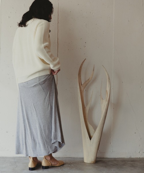 Kari & lili(カウリアンドリィリィ)の「easy skirt(スカート・レディース・ピンク/ライトグレー・FREE)」の8枚目の写真