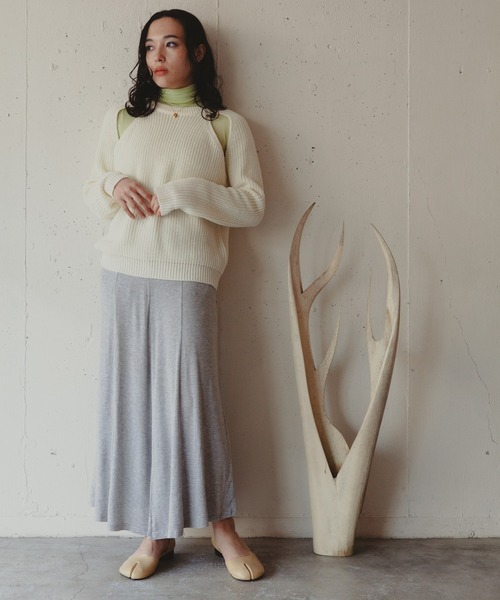 Kari & lili(カウリアンドリィリィ)の「easy skirt(スカート・レディース・ピンク/ライトグレー・FREE)」の9枚目の写真