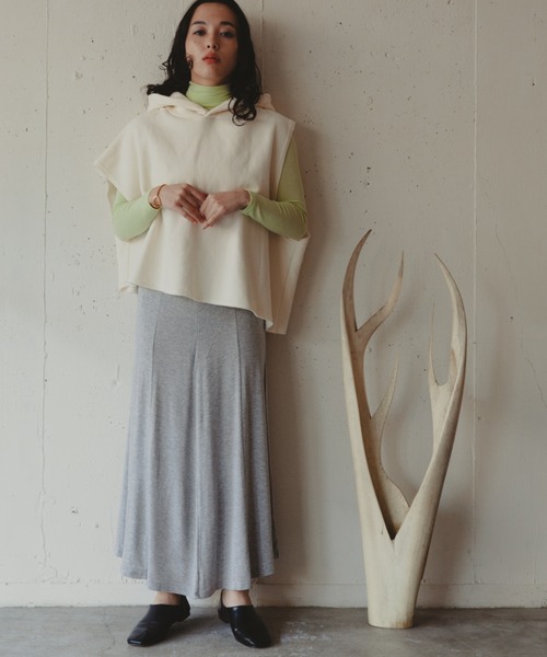 Kari & lili(カウリアンドリィリィ)の「easy skirt(スカート・レディース・ピンク/ライトグレー・FREE)」の10枚目の写真