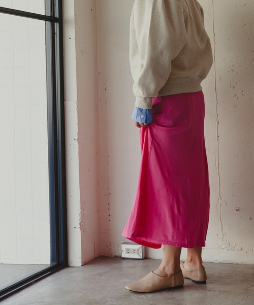 Kari & lili(カウリアンドリィリィ)の「easy skirt(スカート・レディース・ピンク/ライトグレー・FREE)」の13枚目の写真