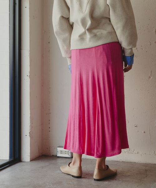 Kari & lili(カウリアンドリィリィ)の「easy skirt(スカート・レディース・ピンク/ライトグレー・FREE)」の14枚目の写真