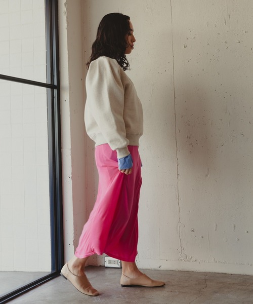 Kari & lili(カウリアンドリィリィ)の「easy skirt(スカート・レディース・ピンク/ライトグレー・FREE)」の16枚目の写真