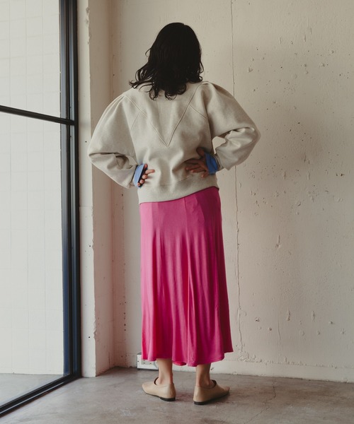 Kari & lili(カウリアンドリィリィ)の「easy skirt(スカート・レディース・ピンク/ライトグレー・FREE)」の17枚目の写真