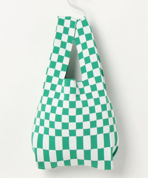 Ressaca（レサーカ）の「フラッグチェック ニット トートバッグ マルシェバッグ（トートバッグ・レディース・ブラック/イエロー/グリーン/ベージュ/ピンク/ブルー・FREE）」の7枚目の写真