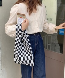 Ressaca | フラッグチェック ニット トートバッグ マルシェバッグ(トートバッグ)