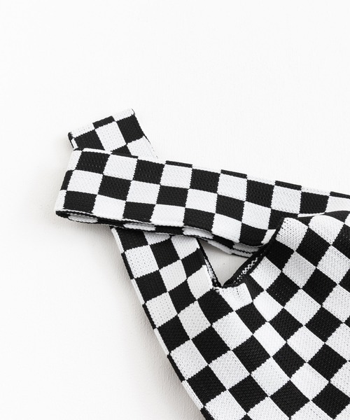 Ressaca（レサーカ）の「フラッグチェック ニット トートバッグ マルシェバッグ（トートバッグ・レディース・ブラック/イエロー/グリーン/ベージュ/ピンク/ブルー・FREE）」の9枚目の写真