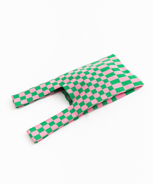 Ressaca（レサーカ）の「フラッグチェック ニット トートバッグ マルシェバッグ（トートバッグ・レディース・ブラック/イエロー/グリーン/ベージュ/ピンク/ブルー・FREE）」の17枚目の写真