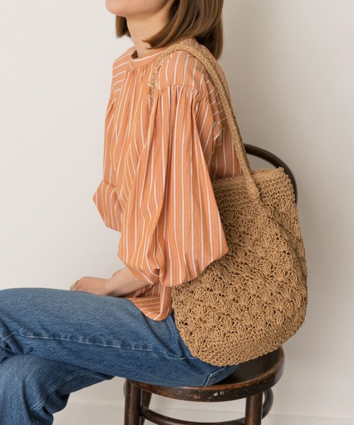 RODE SKO（ロデスコ）の「ペーパーショルダートートバッグ（トートバッグ・レディース・グレー/カーキ/ナチュラル・ONE）」の2枚目の写真