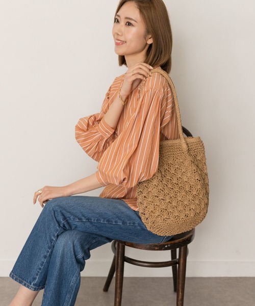 RODE SKO（ロデスコ）の「ペーパーショルダートートバッグ（トートバッグ・レディース・グレー/カーキ/ナチュラル・ONE）」の6枚目の写真