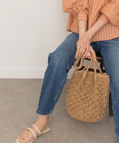 RODE SKO（ロデスコ）の「ペーパーショルダートートバッグ（トートバッグ・レディース・グレー/カーキ/ナチュラル・ONE）」の5枚目の写真