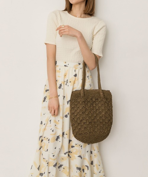 RODE SKO（ロデスコ）の「ペーパーショルダートートバッグ（トートバッグ・レディース・グレー/カーキ/ナチュラル・ONE）」の13枚目の写真