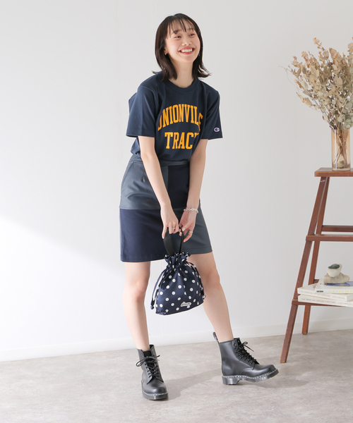 JOINT WORKS（ジョイントワークス）の「J-テクスチャーミックスミニスカート（スカート・レディース・ネイビー/ブラウン・SMALL/MEDIUM）」の6枚目の写真