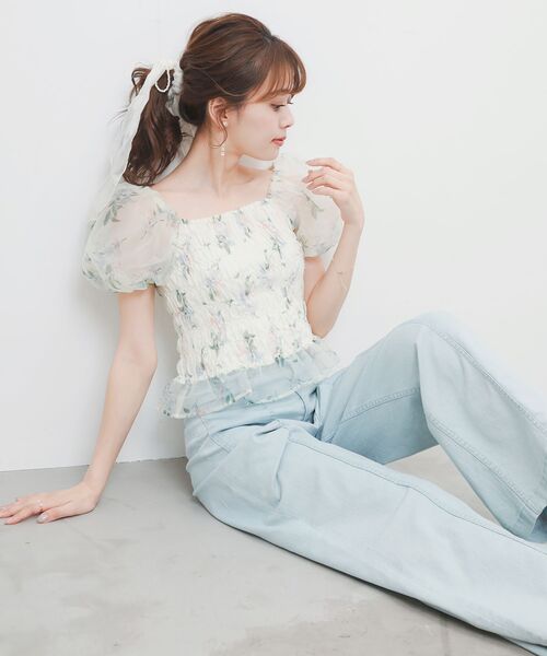 MAJESTIC LEGON(マジェスティックレゴン)の「エアリーシャーリングブラウス(シャツ/ブラウス・レディース・ブルー系その他2/ブラック/ホワイト系その他2・MEDIUM)」の14枚目の写真