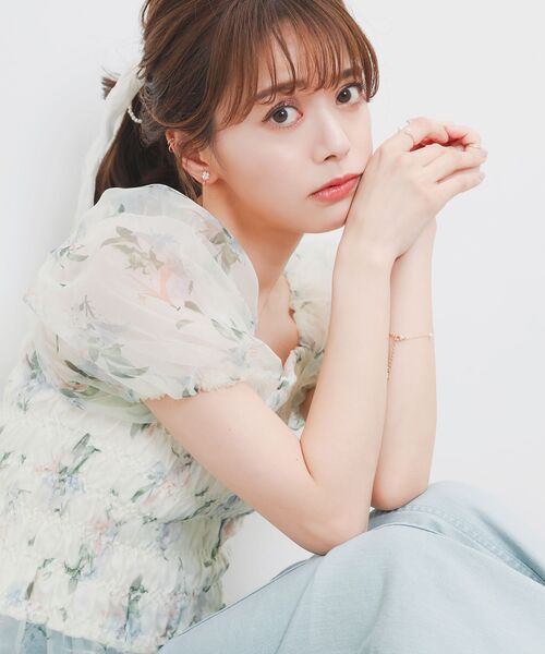 MAJESTIC LEGON(マジェスティックレゴン)の「エアリーシャーリングブラウス(シャツ/ブラウス・レディース・ブルー系その他2/ブラック/ホワイト系その他2・MEDIUM)」の15枚目の写真