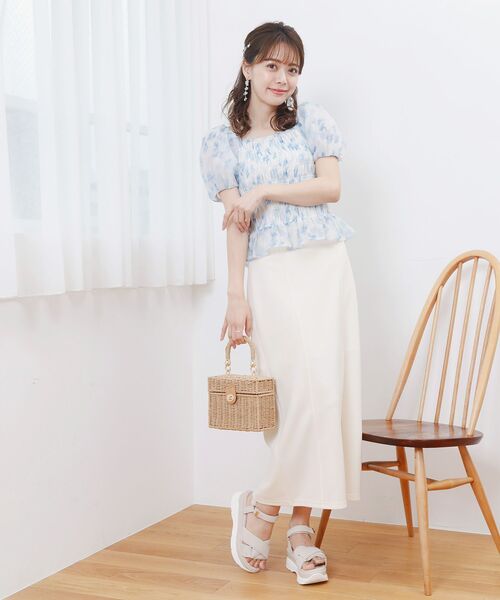 MAJESTIC LEGON(マジェスティックレゴン)の「エアリーシャーリングブラウス(シャツ/ブラウス・レディース・ブルー系その他2/ブラック/ホワイト系その他2・MEDIUM)」の19枚目の写真