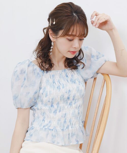 MAJESTIC LEGON(マジェスティックレゴン)の「エアリーシャーリングブラウス(シャツ/ブラウス・レディース・ブルー系その他2/ブラック/ホワイト系その他2・MEDIUM)」の21枚目の写真