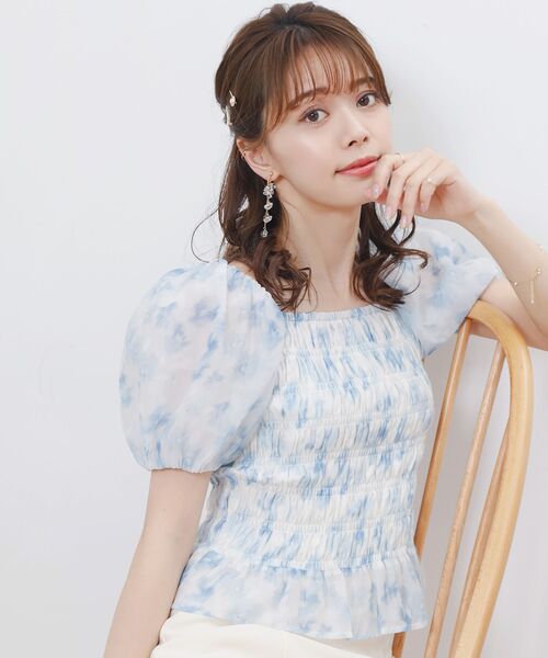 MAJESTIC LEGON(マジェスティックレゴン)の「エアリーシャーリングブラウス(シャツ/ブラウス・レディース・ブルー系その他2/ブラック/ホワイト系その他2・MEDIUM)」の22枚目の写真