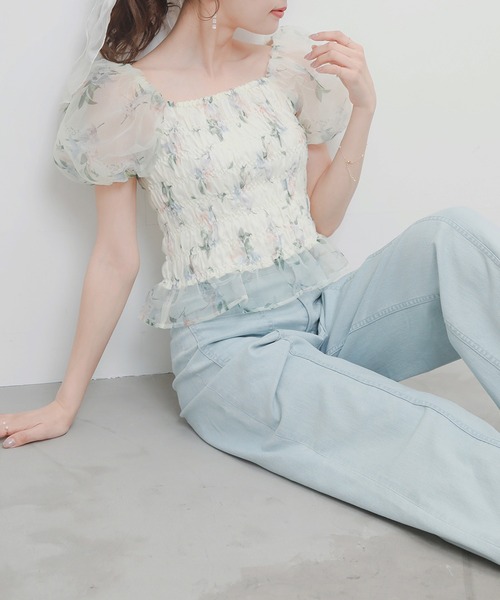 MAJESTIC LEGON(マジェスティックレゴン)の「エアリーシャーリングブラウス(シャツ/ブラウス・レディース・ブルー系その他2/ブラック/ホワイト系その他2・MEDIUM)」の2枚目の写真