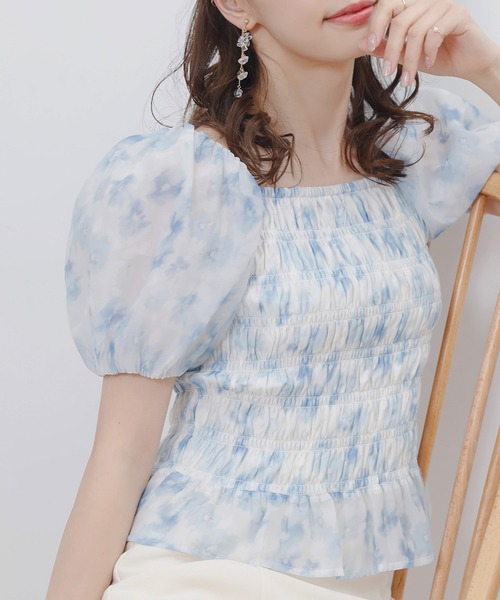 MAJESTIC LEGON(マジェスティックレゴン)の「エアリーシャーリングブラウス(シャツ/ブラウス・レディース・ブルー系その他2/ブラック/ホワイト系その他2・MEDIUM)」の6枚目の写真