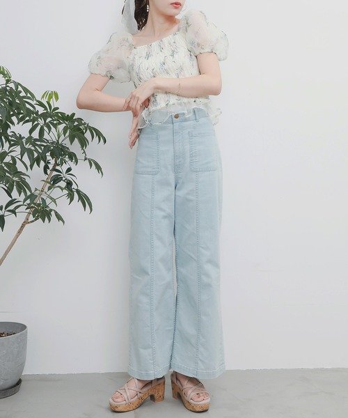 MAJESTIC LEGON(マジェスティックレゴン)の「エアリーシャーリングブラウス(シャツ/ブラウス・レディース・ブルー系その他2/ブラック/ホワイト系その他2・MEDIUM)」の5枚目の写真