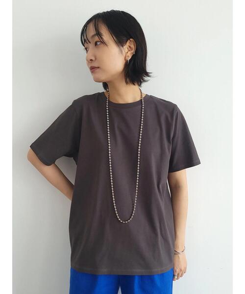 Green Parks(グリーンパークス)の「汗染み防止 クルーネックTシャツ(Tシャツ/カットソー・レディース・イエロー/ブルー/ベージュ/グリーン/ダークグレー/オフホワイト・S/M)」の8枚目の写真