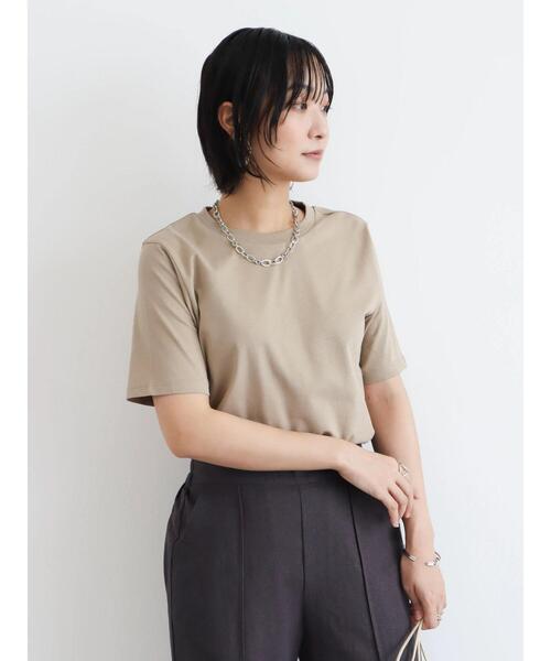 Green Parks(グリーンパークス)の「汗染み防止 クルーネックTシャツ(Tシャツ/カットソー・レディース・イエロー/ブルー/ベージュ/グリーン/ダークグレー/オフホワイト・S/M)」の9枚目の写真