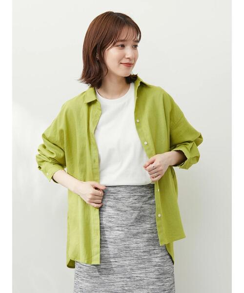 Green Parks(グリーンパークス)の「汗染み防止 クルーネックTシャツ(Tシャツ/カットソー・レディース・イエロー/ブルー/ベージュ/グリーン/ダークグレー/オフホワイト・S/M)」の14枚目の写真