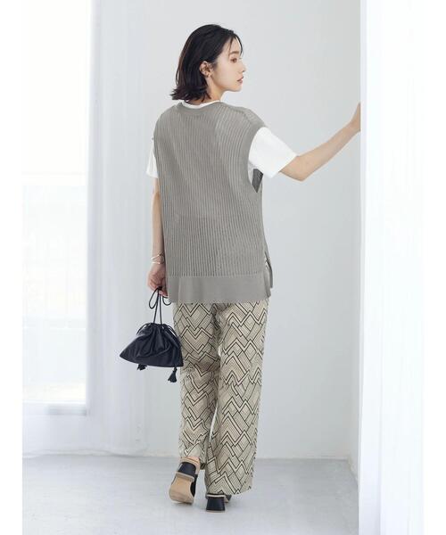 Green Parks(グリーンパークス)の「汗染み防止 クルーネックTシャツ(Tシャツ/カットソー・レディース・イエロー/ブルー/ベージュ/グリーン/ダークグレー/オフホワイト・S/M)」の21枚目の写真