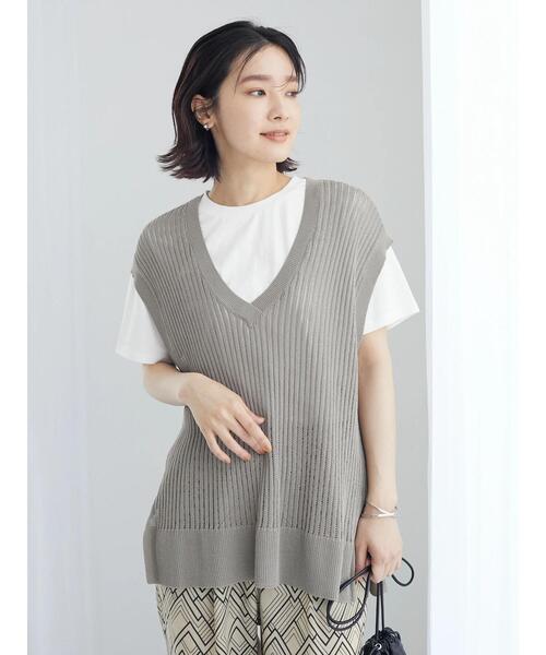 Green Parks(グリーンパークス)の「汗染み防止 クルーネックTシャツ(Tシャツ/カットソー・レディース・イエロー/ブルー/ベージュ/グリーン/ダークグレー/オフホワイト・S/M)」の22枚目の写真