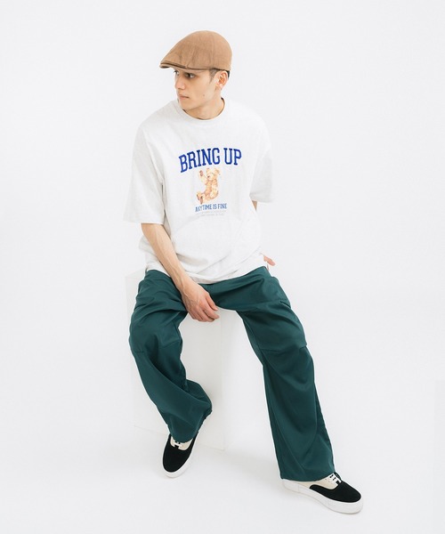 Ressaca(レサーカ)の「カレッジロゴ ベアー プリント ワンポイント刺繍 Tシャツ(Tシャツ/カットソー・メンズ・ホワイト/アッシュグレー/ブラック/グリーン・M/L)」の12枚目の写真