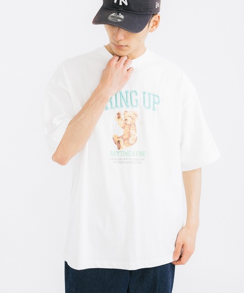 Ressaca(レサーカ)の「カレッジロゴ ベアー プリント ワンポイント刺繍 Tシャツ(Tシャツ/カットソー・メンズ・ホワイト/アッシュグレー/ブラック/グリーン・M/L)」の14枚目の写真