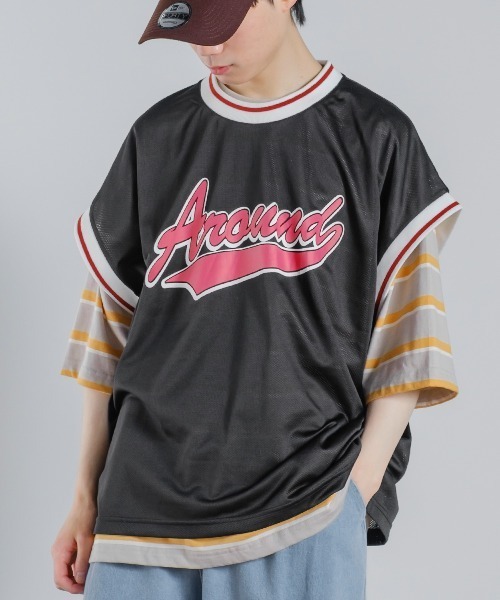 improves（インプローブス）の「メッシュ スタジアムロゴ プリント ベスト シャツ（ベスト・メンズ・ブラック/パープル/グリーン・MEDIUM/LARGE/X-LARGE）」の2枚目の写真