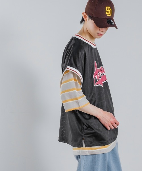 improves（インプローブス）の「メッシュ スタジアムロゴ プリント ベスト シャツ（ベスト・メンズ・ブラック/パープル/グリーン・MEDIUM/LARGE/X-LARGE）」の4枚目の写真