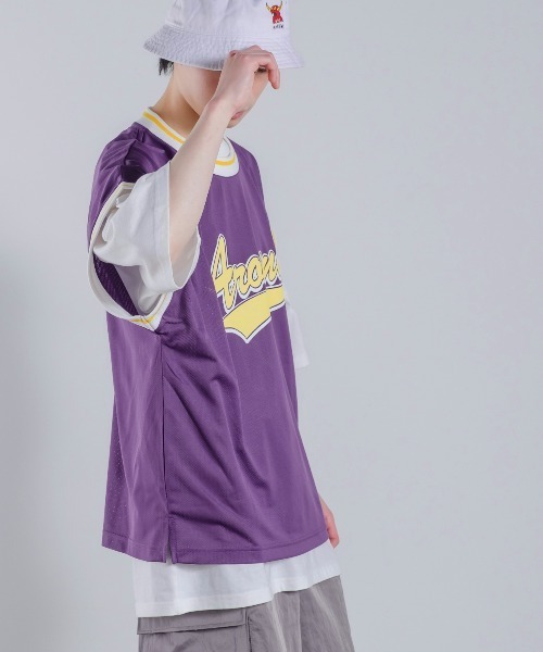 improves（インプローブス）の「メッシュ スタジアムロゴ プリント ベスト シャツ（ベスト・メンズ・ブラック/パープル/グリーン・MEDIUM/LARGE/X-LARGE）」の5枚目の写真