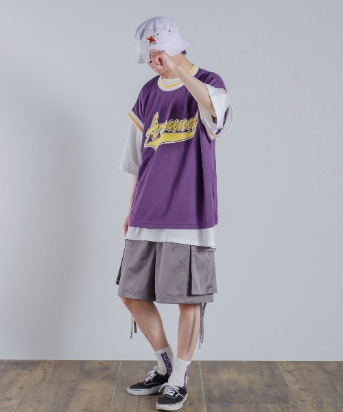 improves（インプローブス）の「メッシュ スタジアムロゴ プリント ベスト シャツ（ベスト・メンズ・ブラック/パープル/グリーン・MEDIUM/LARGE/X-LARGE）」の13枚目の写真