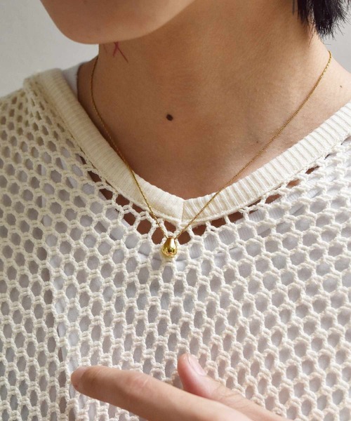 LHME（エルエイチエムイー）の「LHME プランプドロップネックレス/サージカルステンレス316L（金属アレルギー対応）（ネックレス・レディース・シルバー/ゴールド・45cm）」の10枚目の写真