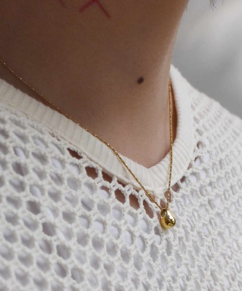 LHME（エルエイチエムイー）の「LHME プランプドロップネックレス/サージカルステンレス316L（金属アレルギー対応）（ネックレス・レディース・シルバー/ゴールド・45cm）」の14枚目の写真