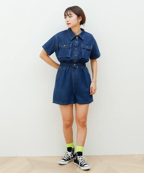 Birthday room（バースデイルーム）の「デニムジャンプスーツ（つなぎ/オールインワン・レディース・ブルー・FREE）」の11枚目の写真