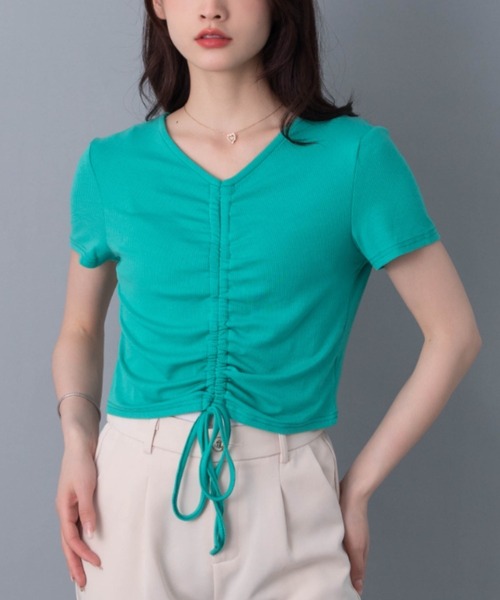 solleim(ソルレム)の「ドロストクロップドTシャツ(Tシャツ/カットソー・レディース・ブラック/パープル/グリーン・M)」の8枚目の写真