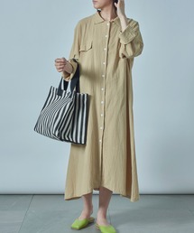 MAISON BREEZE（メゾンブリーズ）の「ナチュラルなシワ感でお手入れ楽々♪【MAISON BREEZE】パッカリングロングシャツワンピース SCCH（ワンピース）」